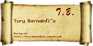 Tury Barnabás névjegykártya