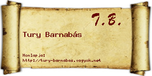 Tury Barnabás névjegykártya