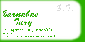barnabas tury business card